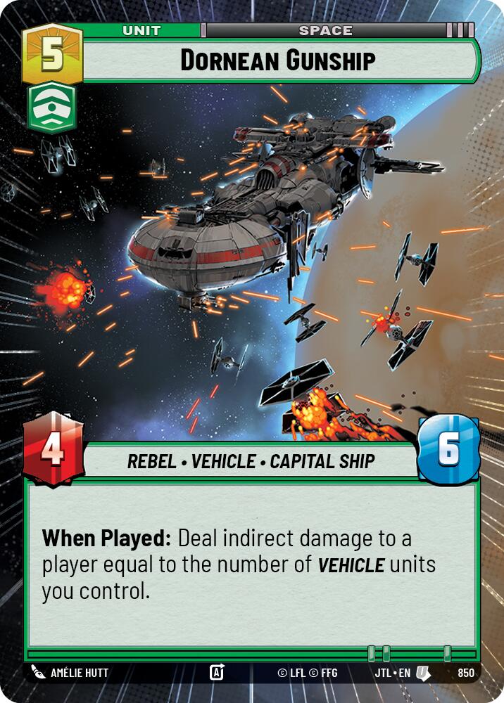 Dornean Gunship (850) (Hyperspace Foil) (850) [Jump to Lightspeed] | Grognard Games