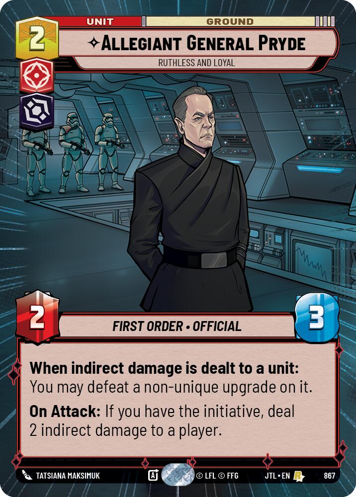Allegiant General Pryde - Ruthless and Loyal (867) (Hyperspace Foil) (867) [Jump to Lightspeed] | Grognard Games