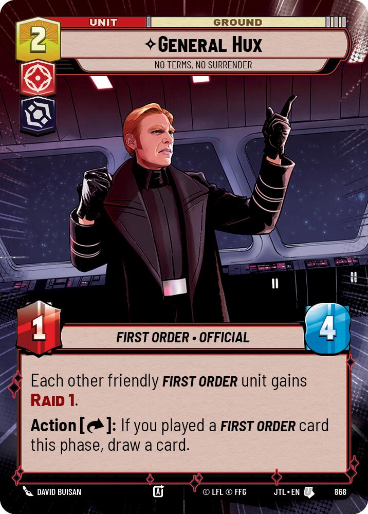 General Hux - No Terms, No Surrender (868) (Hyperspace Foil) (868) [Jump to Lightspeed] | Grognard Games