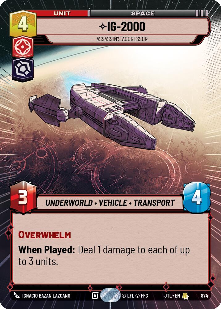 IG-2000 - Assassin's Aggressor (874) (Hyperspace Foil) (874) [Jump to Lightspeed] | Grognard Games