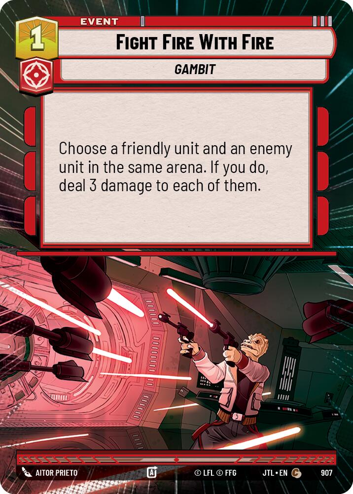 Fight Fire With Fire (907) (Hyperspace Foil) (907) [Jump to Lightspeed] | Grognard Games