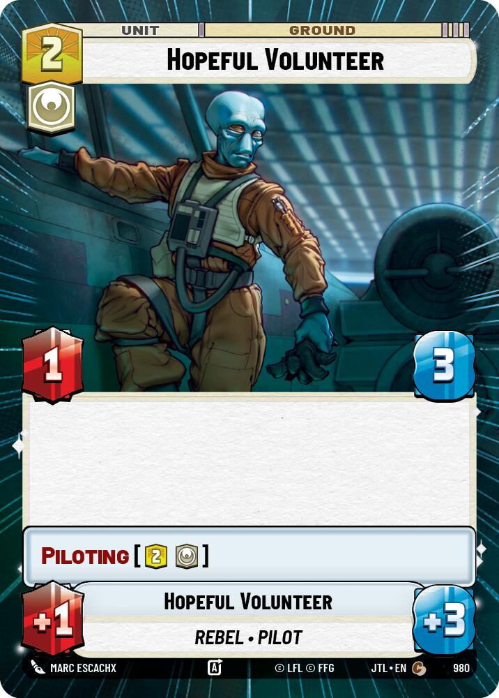 Hopeful Volunteer (980) (Hyperspace Foil) (980) [Jump to Lightspeed] | Grognard Games