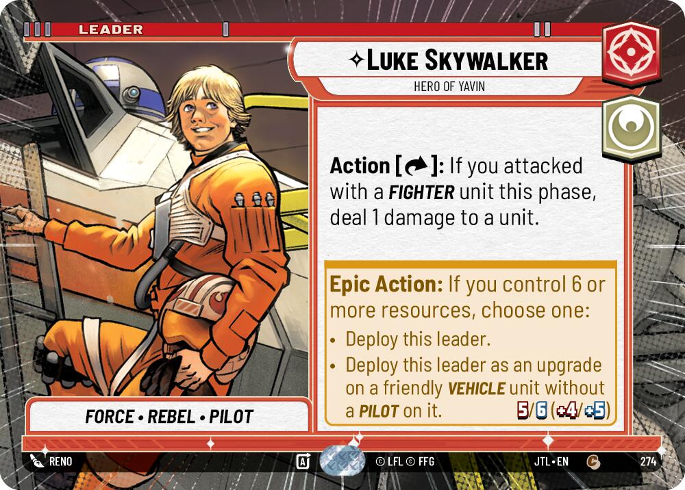 Luke Skywalker - Hero of Yavin (274) (Hyperspace) (274) [Jump to Lightspeed] | Grognard Games