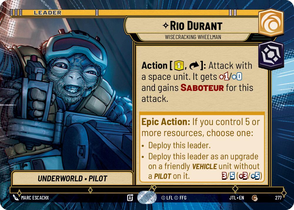 Rio Durant - Wisecrack Wheelman (277) (Hyperspace) (277) [Jump to Lightspeed] | Grognard Games