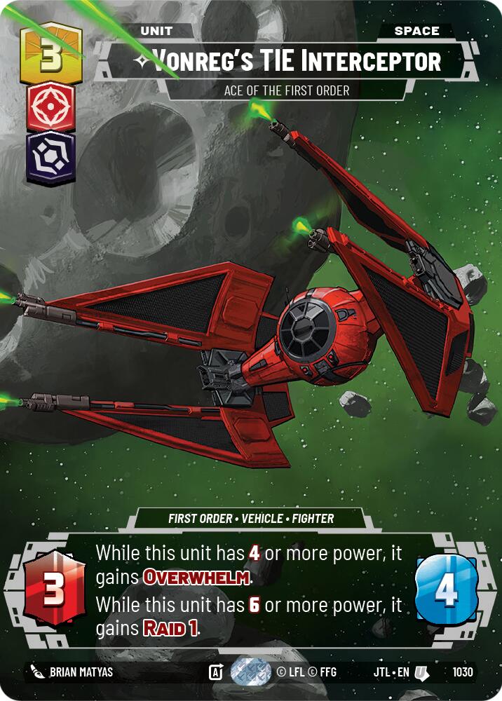 Vonreg's TIE Interceptor - Ace of the First Order (1030) (Prestige) (1030) [Jump to Lightspeed] | Grognard Games
