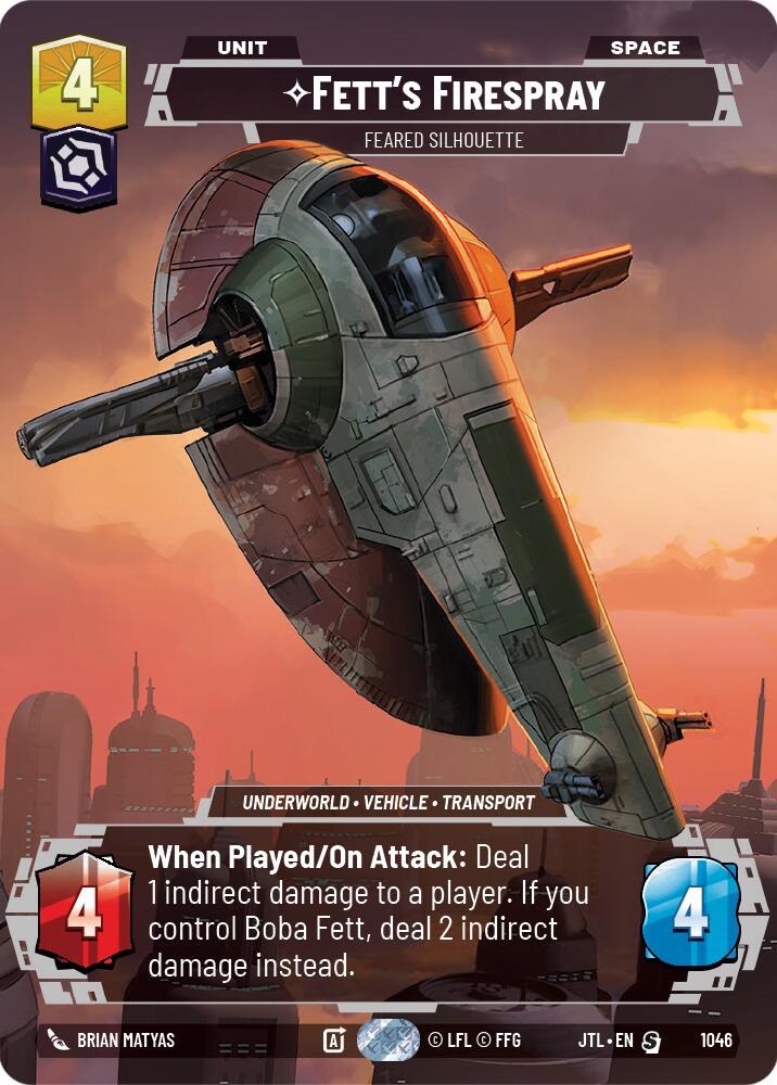Fett's Firespray - Feared Silhouette (1046) (Prestige) (1046) [Jump to Lightspeed] | Grognard Games