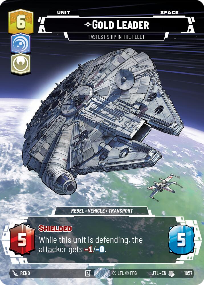 Gold Leader - Fastest Ship in the Fleet (1057) (Prestige Foil) (1057) [Jump to Lightspeed] | Grognard Games