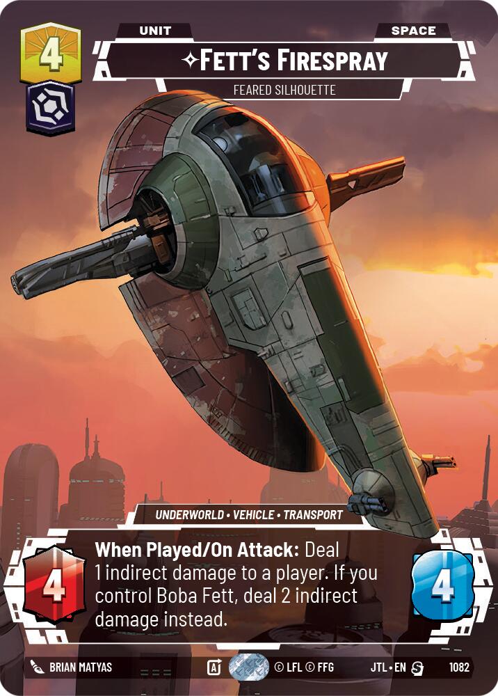 Fett's Firespray - Feared Silhouette (1082) (Prestige Foil) (1082) [Jump to Lightspeed] | Grognard Games