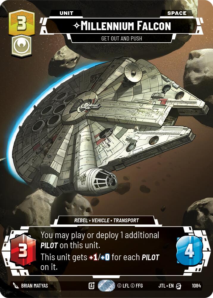 Millennium Falcon - Get Out And Push (1084) (Prestige Foil) (1084) [Jump to Lightspeed] | Grognard Games