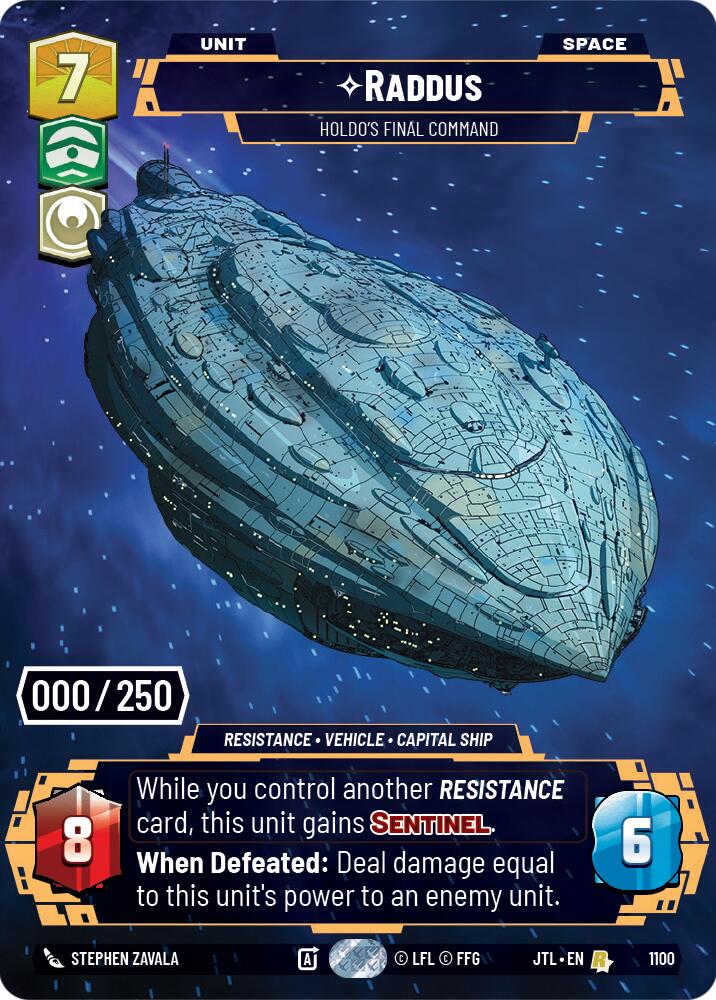Raddus - Holdo's Final Command (1100) (Serialized) (1100) [Jump to Lightspeed] | Grognard Games