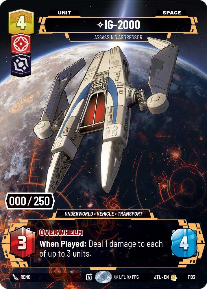 IG-2000 - Assassin's Aggressor (1103) (Serialized) (1103) [Jump to Lightspeed] | Grognard Games