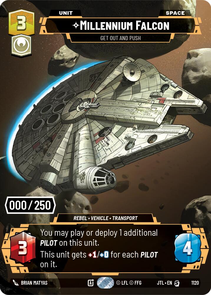 Millennium Falcon - Get Out And Push (1120) (Serialized) (1120) [Jump to Lightspeed] | Grognard Games