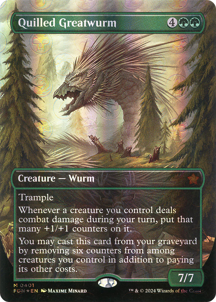 Quilled Greatwurm (Borderless) (Mana Foil) [Foundations] | Grognard Games