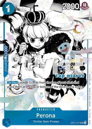 Perona (Championship 2024 Top Player Pack Vol. 2) (OP01-077) - One Piece Promotion Cards Foil | Grognard Games