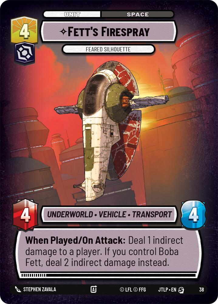 Fett's Firespray - Feared Silhouette (Foil) (38) [Jump to Lightspeed: Weekly Play] | Grognard Games