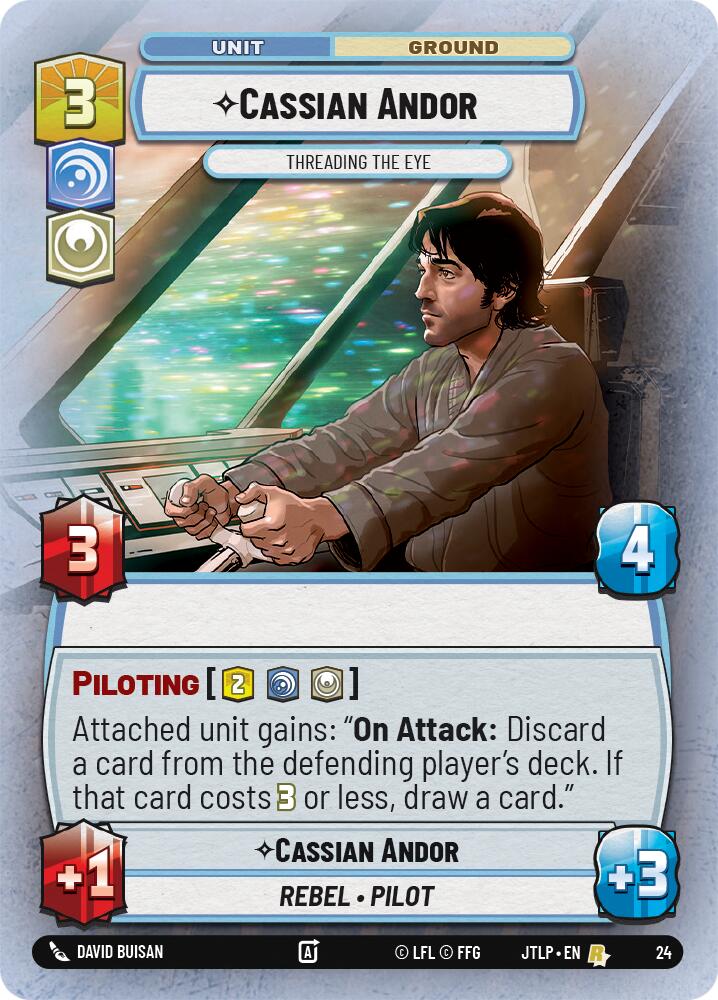 Cassian Andor - Threading the Eye (Foil) (24) [Jump to Lightspeed: Weekly Play] | Grognard Games