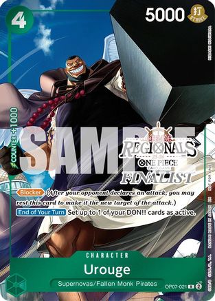 Urouge (Regional Finalist Card Set 2025 Vol.1) (OP07-021) - One Piece Promotion Cards Foil | Grognard Games