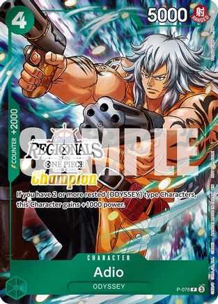 Adio (Regional Champion Card Set 2025 Vol.1) (P-078) - One Piece Promotion Cards Foil | Grognard Games