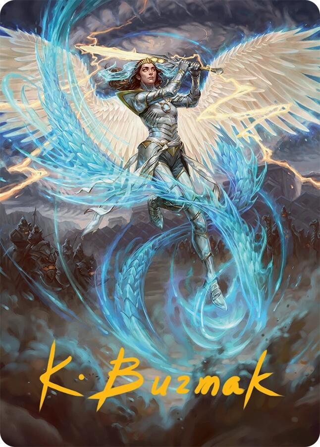 Elspeth, Storm Slayer Art Card (49/54) (Gold-Stamped Signature) [Tarkir: Dragonstorm Art Series] | Grognard Games