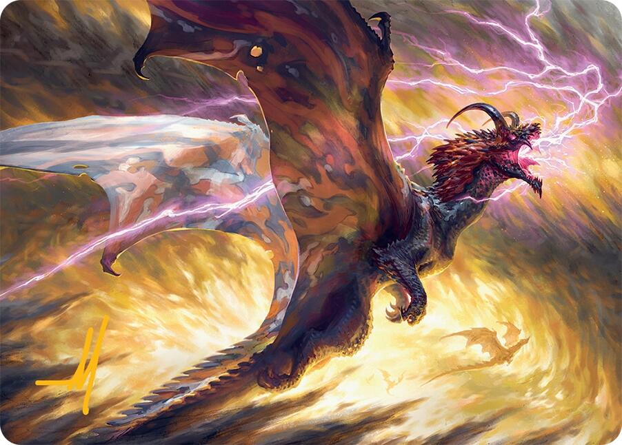 Stormscale Scion Art Card (17/54) (Gold-Stamped Signature) [Tarkir: Dragonstorm Art Series] | Grognard Games