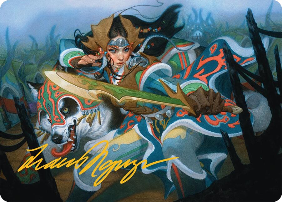 Eshki Dragonclaw Art Card (23/54) (Gold-Stamped Signature) [Tarkir: Dragonstorm Art Series] | Grognard Games