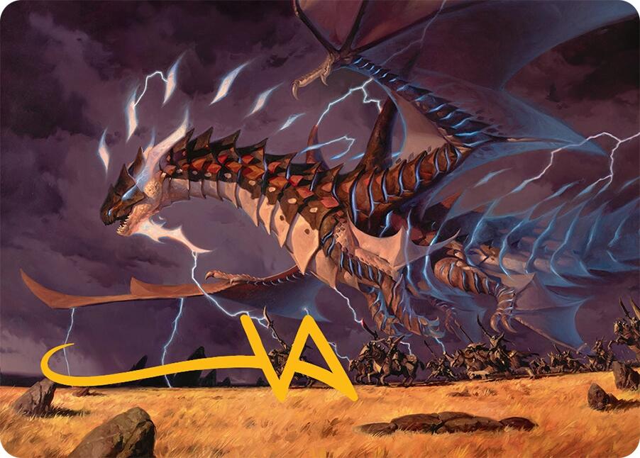 Neriv, Heart of the Storm Art Card (25/54) (Gold-Stamped Signature) [Tarkir: Dragonstorm Art Series] | Grognard Games