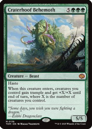 Craterhoof Behemoth (PPTDM-138) - Promo Pack: Tarkir: Dragonstorm Foil | Grognard Games