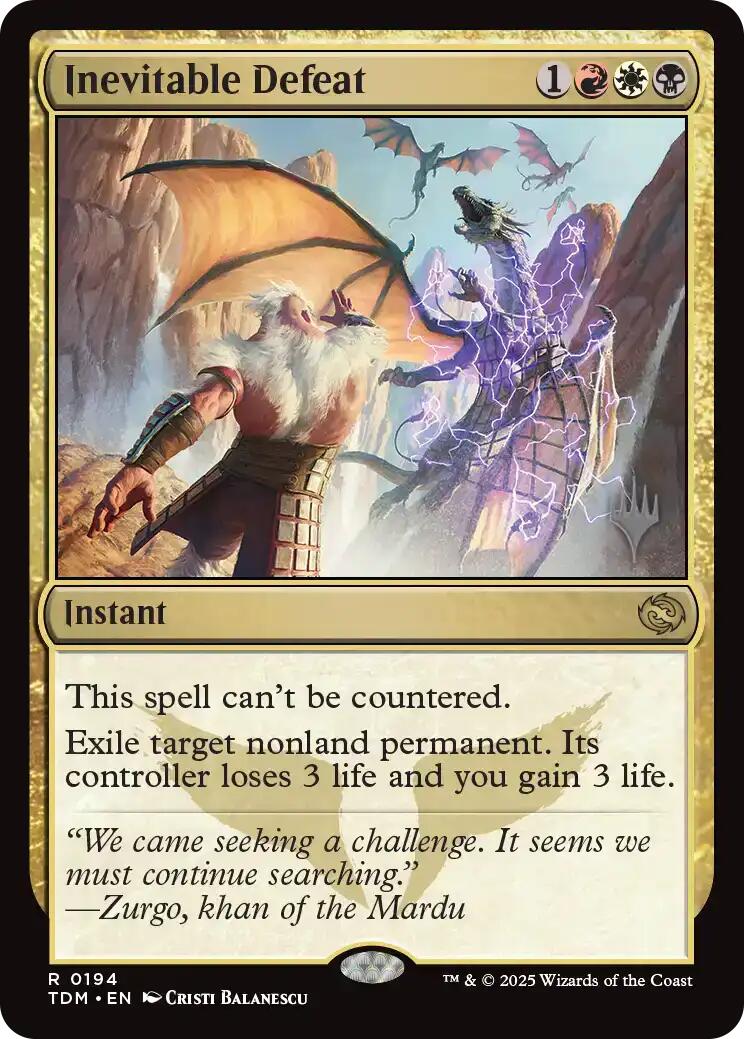 Inevitable Defeat [Tarkir: Dragonstorm Promos] | Grognard Games