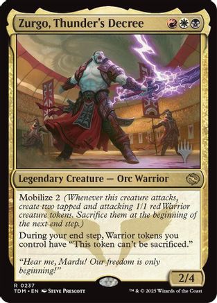 Zurgo, Thunder's Decree (PPTDM-237) - Promo Pack: Tarkir: Dragonstorm Foil | Grognard Games