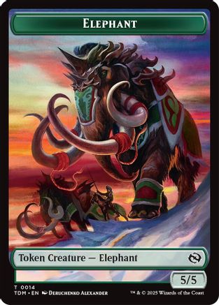 Elephant // Treasure  Double-Sided Token (TDM-14 // 16) - Tarkir: Dragonstorm | Grognard Games