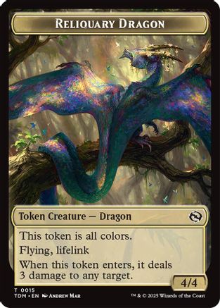 Reliquary Dragon // Dragon (0011) Double-Sided Token (TDM-15 // 11) - Tarkir: Dragonstorm Foil | Grognard Games