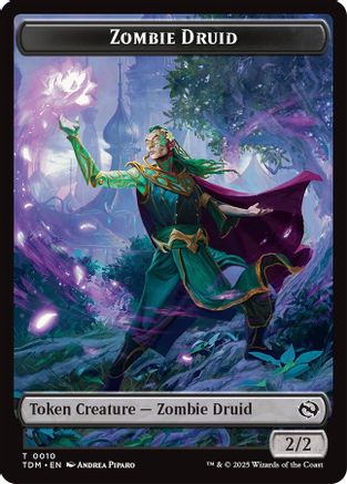 Zombie Druid // Treasure Double-Sided Token (TDM-10 // 16) - Tarkir: Dragonstorm | Grognard Games