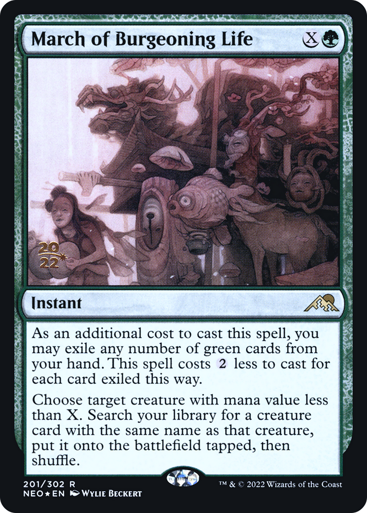 March of Burgeoning Life [Kamigawa: Neon Dynasty Prerelease Promos] | Grognard Games