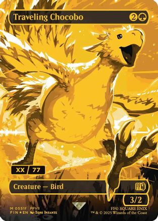Traveling Chocobo (Borderless) (Serial Numbered) (FIN-551F) - FINAL FANTASY Foil | Grognard Games