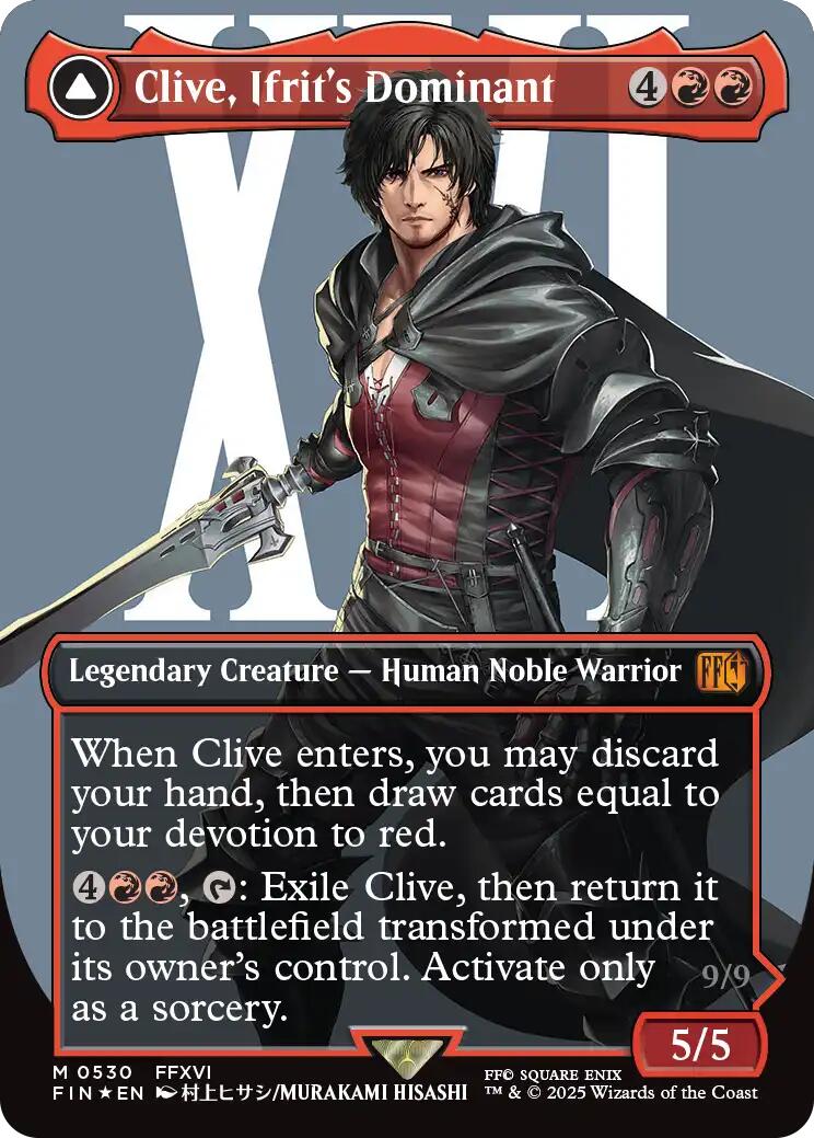 Clive, Ifrit's Dominant // Ifrit, Warden of Inferno (Borderless) (Surge Foil) [FINAL FANTASY] | Grognard Games