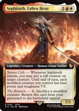 Sephiroth, Fallen Hero (Extended Art) (FIC-182) - Commander: FINAL FANTASY Foil | Grognard Games