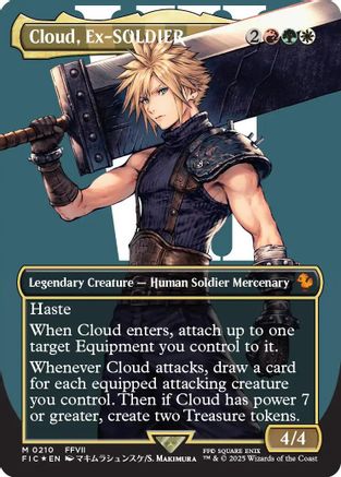 Cloud, Ex-SOLDIER (Borderless) (Surge Foil) [FINAL FANTASY Commander] | Grognard Games