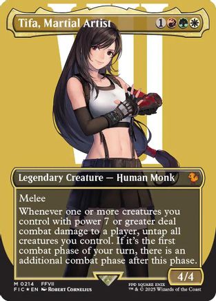 Tifa, Martial Artist (Borderless) (Surge Foil) (FIC-214) - Commander: FINAL FANTASY Foil | Grognard Games