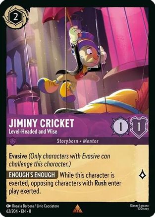 Jiminiy Cricket - Level-Headed and Wise (62/204) [Reign of Jafar] | Grognard Games