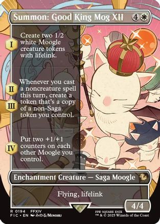 Summon: Good King Mog XII (Borderless) (FIC-194) - Commander: FINAL FANTASY Foil | Grognard Games