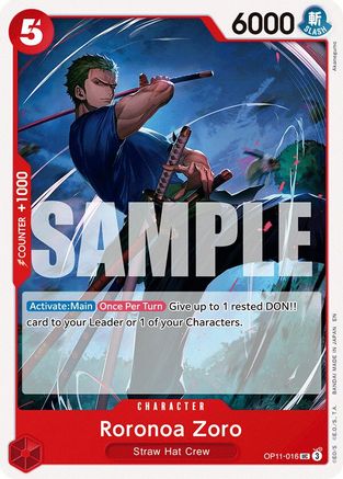 Roronoa Zoro (OP11-016) - A Fist of Divine Speed | Grognard Games
