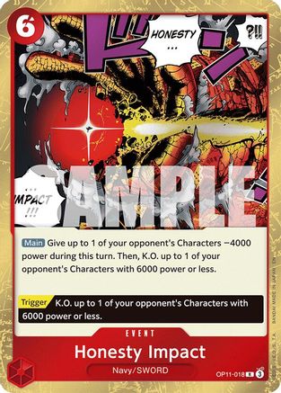 Honesty Impact (OP11-018) - A Fist of Divine Speed Foil | Grognard Games