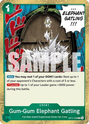Gum-Gum Elephant Gatling (OP11-038) - A Fist of Divine Speed Foil | Grognard Games