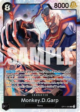 Monkey.D.Garp (OP11-095) - A Fist of Divine Speed Foil | Grognard Games