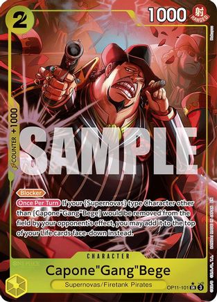 Capone"Gang"Bege (101) (Alternate Art) (OP11-101) - A Fist of Divine Speed Foil | Grognard Games