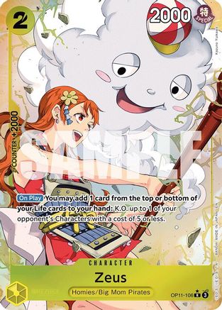 Zeus (Alternate Art) (OP11-106) - A Fist of Divine Speed Foil | Grognard Games