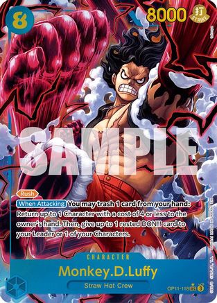 Monkey.D.Luffy (118) (Alternate Art) (OP11-118) - A Fist of Divine Speed Foil | Grognard Games