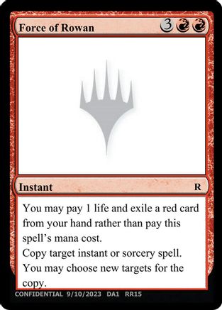 Force of Rowan (-) - Un-Known Event Playtest Cards | Grognard Games
