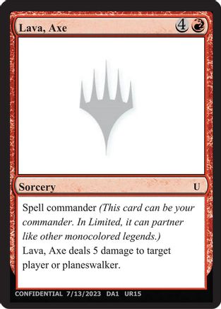 Lava, Axe (-) - Un-Known Event Playtest Cards | Grognard Games
