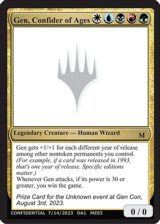 Gen, Confider of Ages (-) - Un-Known Event Playtest Cards | Grognard Games